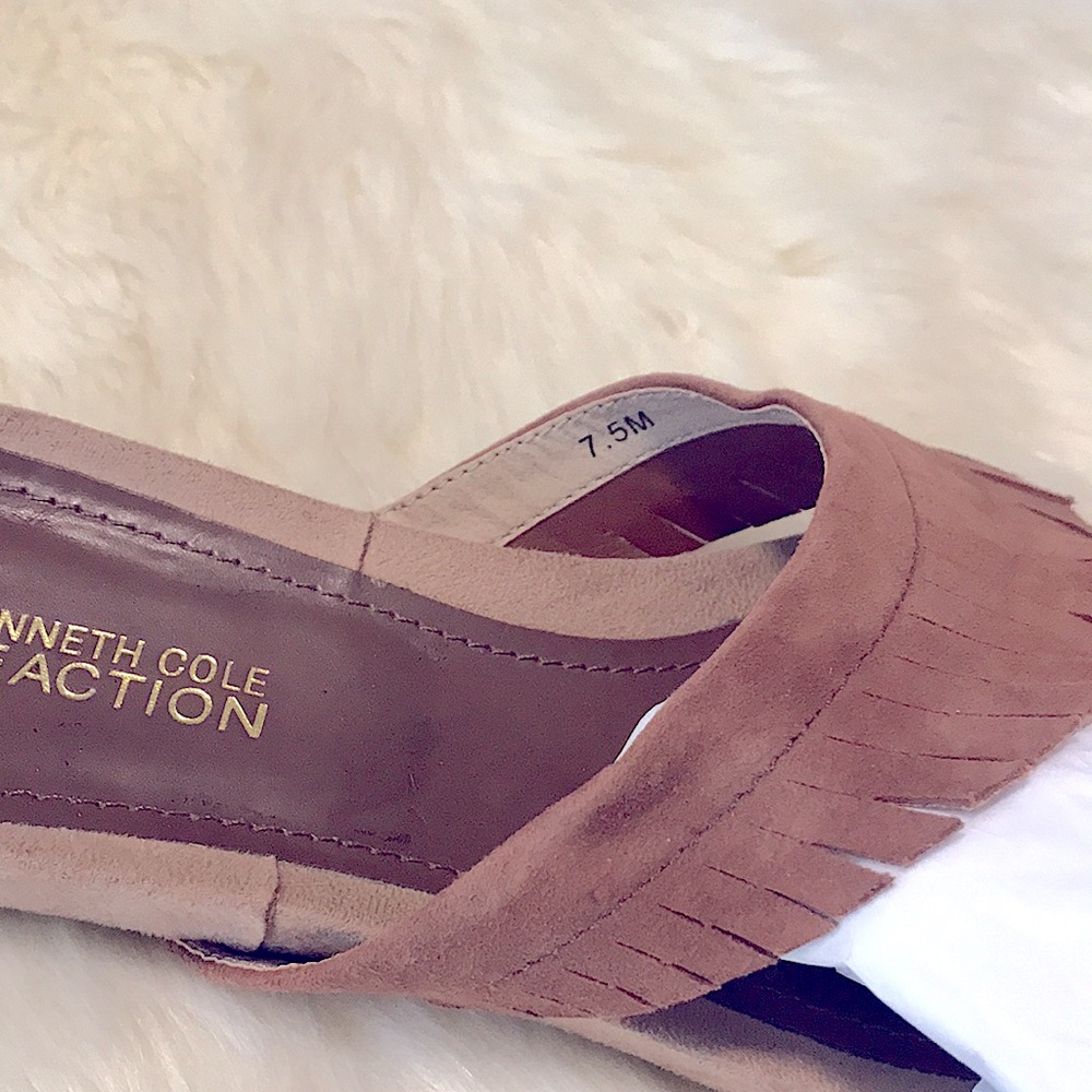 🆕BOHO🪶Kenneth Cole’s Comfy Suede Fringe Sandals - Picture 9 of 16
